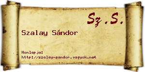 Szalay Sándor névjegykártya