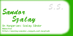 sandor szalay business card